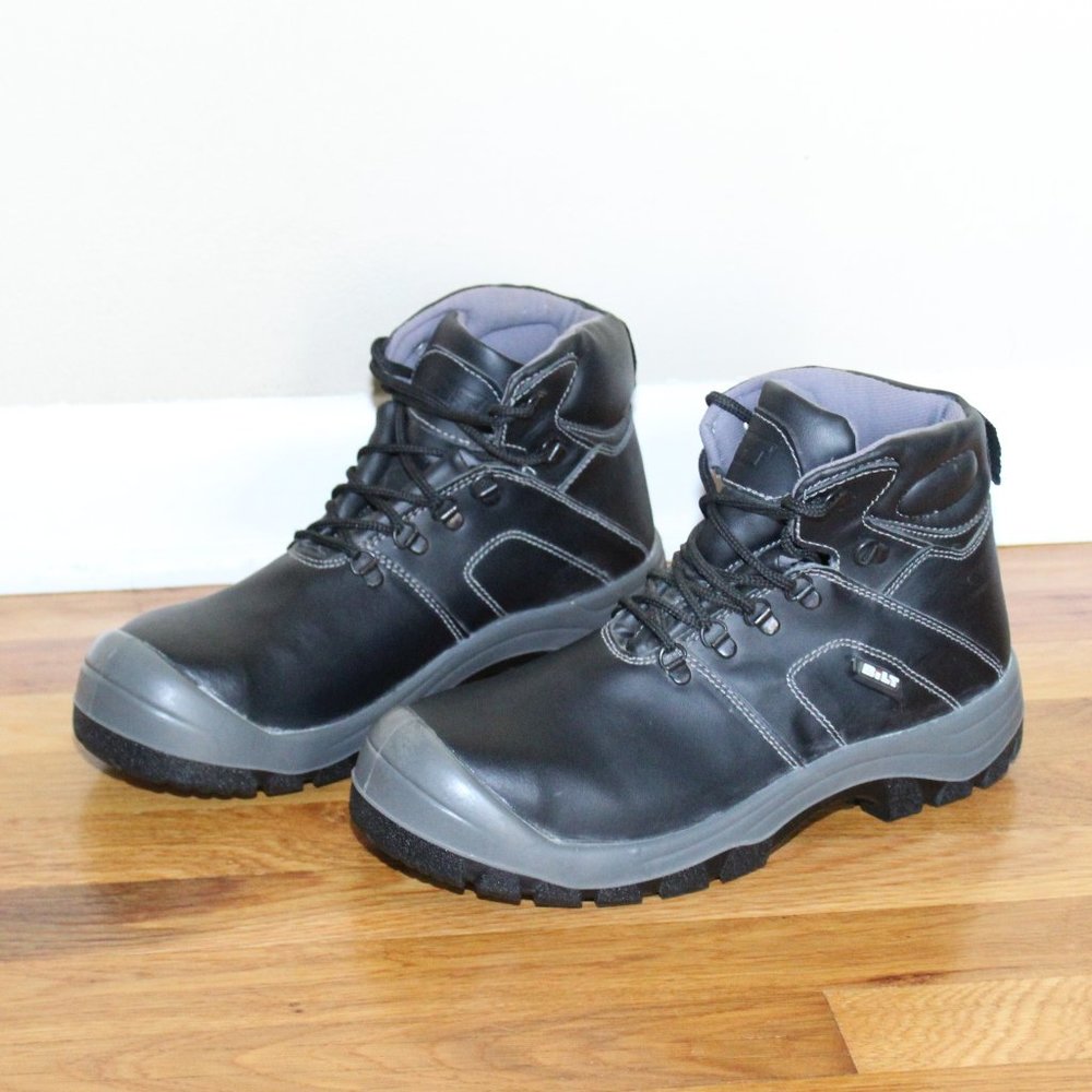 Bilt Black Leather Lace Up Steel Toe Oil Resistant Motorcycle Boots Men's 11